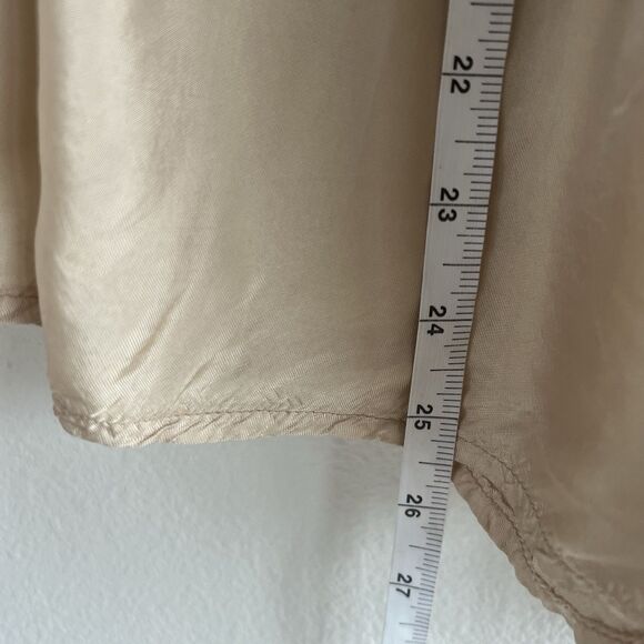 Vintage Jean Paul Gaultier Skirt Womens Large Y2K Pleated Satin Beige A Line 42 - Picture 4 of 6